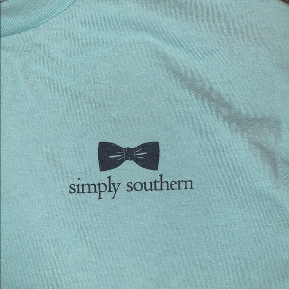 Simply Southern t-shirt turquoise medium bows - Picture 3 of 3